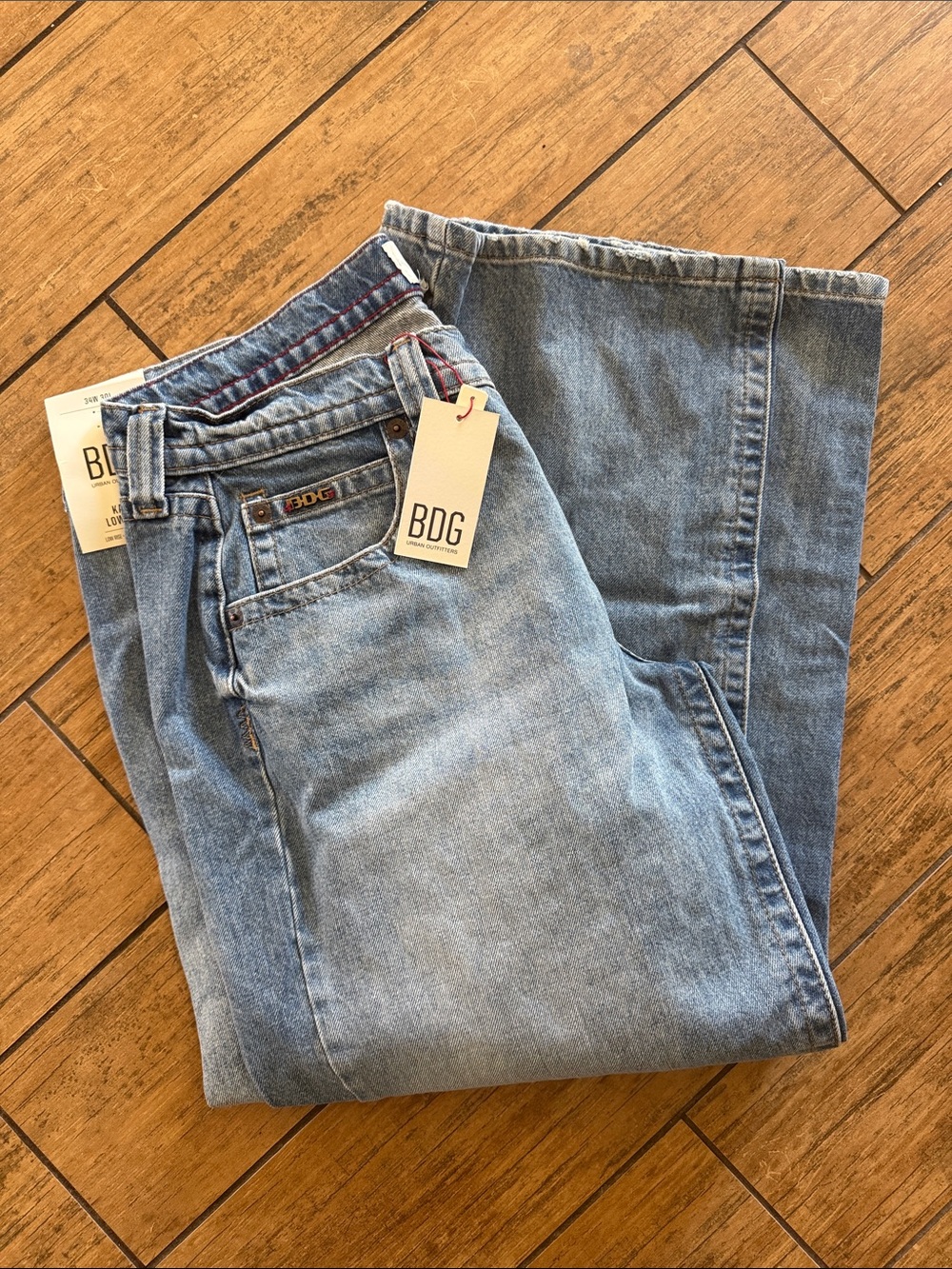 BDG Men's Light Blue Relaxed Straight-Leg Jeans